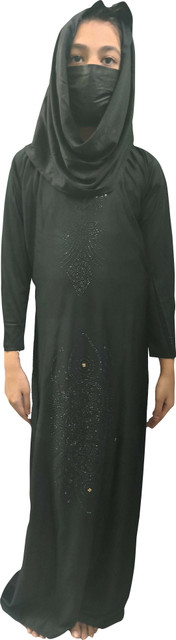 zs cap house Polyester Self Design Burqa With Hijab Price in India