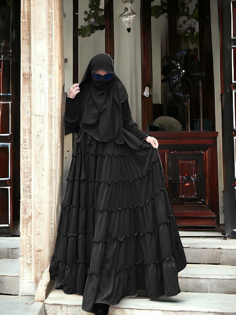 Dubai Collection Cotton Blend Burqa With Hijab