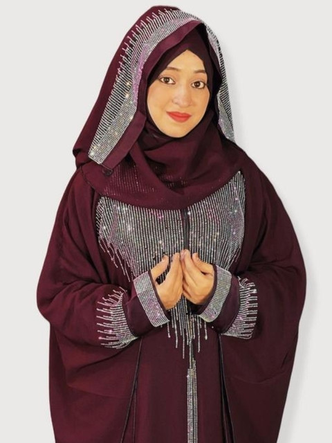 DCSTORE1 Polyester Self Design Burqa With Hijab