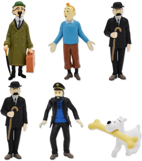 RVM Toys Tintin Figurine Action Figure Set of 6 Tintin Toys Model