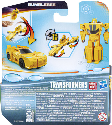 TRANSFORMERS EarthSpark 1-Step Flip Changer Bumblebee 4-Inch