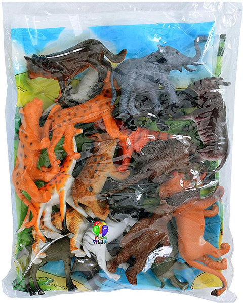KHYALI 12-PCS Wildlife Animal Toy Set|Realistic Mini Jungle Zoo Animals for  Kids|514