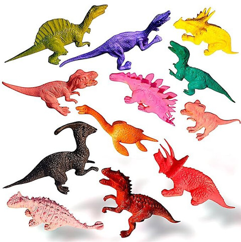 manish Dinosaur Toy Set-12 Pieces, Medium Sized Wild Animal
