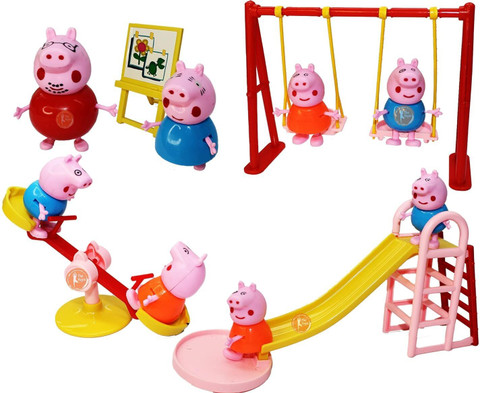 Pepstter Peppa Pig Family Playground Park Set with Pig Family