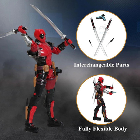 PN AVAN Superhero Action Figure Toys,Set Character Toys for Kids (Deadpool  Model 3)