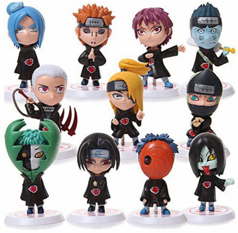 RVM Toys Set of 11 Naruto Akatsuki Anime Figures 6-8 cm Toy for
