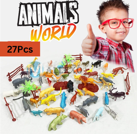 Mallexo Jungle Animal Toys For Kids 27pcs Safari Animal Action