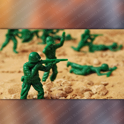 Green Army Toy Soldiers Plastic 3D Green Plastic Toy Soldier Lying