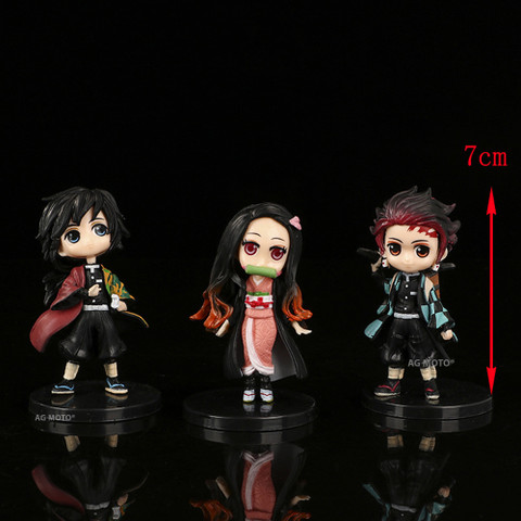 AG MOTO Demon Slayer Anime Action Figures Set 6.5 to 7cm Tanjiro