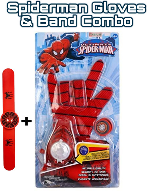 BIGWHEEL Spiderman Shooter Gloves Web Disc Launcher Flying Disc Toy for Kids