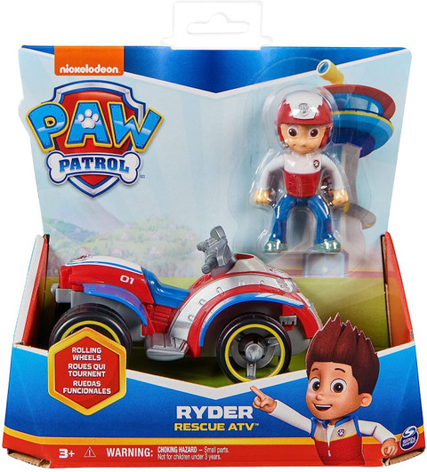 PAW PATROL Ryder Rescue ATV Vehicle with Collectible Figure, for Kids Aged  and up