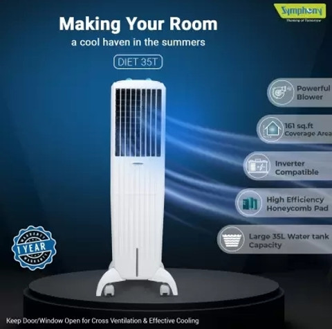 Symphony 35 L Tower Air Cooler Price in India Buy Symphony 35 L