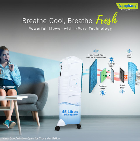 Symphony 45 L Room/Personal Air Cooler Price in India Buy - Main Image