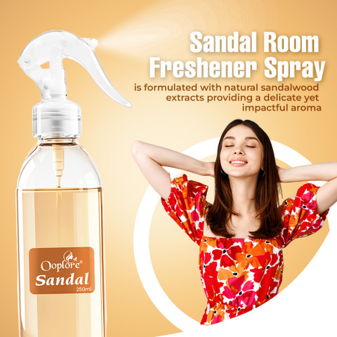 Ooplore Sandal Air Freshner Car Freshener Spray SANDALWOOD Spray Useful For  Your indoor apparel 250ML- PK-1