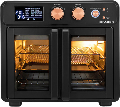 FABER FAO 25L 15F BK|Air Fryer Oven,Bake Tray, SS Wire Tray,Basket