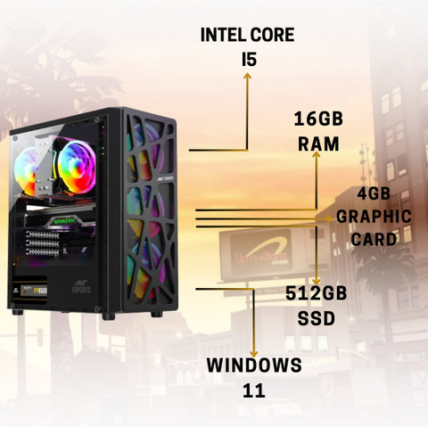 LOESIS GAMING DESKTOP PC Core i5 (16 GB DDR4/512 GB SSD/Windows 11