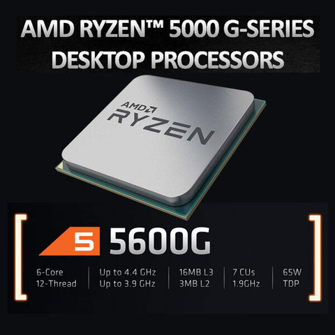 FusionIT AMD Ryzen 5600G Ryzen (16 GB DDR4/512 GB SSD/Windows