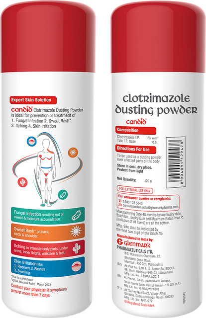 Infection Talc Powder Candid Dusting Powder Derma Care Clinically