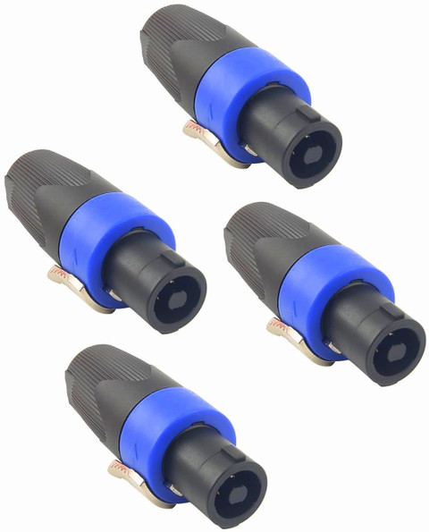 BALRAMA 4pc Neutrik Powercon NL4FC Speakon Cable Connector Pole Pin  Socket Plug Mike 1000 W AV Control Amplifier