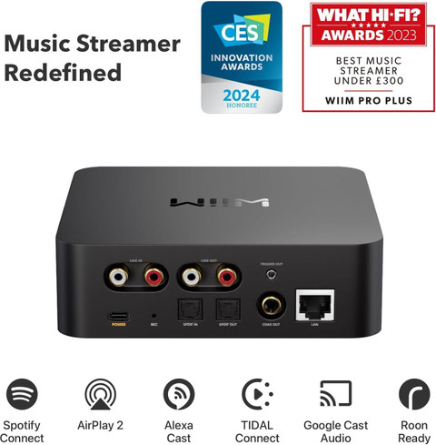 WiiM Pro Plus オーディオ Wiim Pro Plus AirPlay 2 Receiver Google Cast Audio, WiFi Multiroom