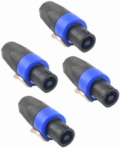 BALRAMA 4pc Neutrik Powercon NL4FC Speakon Cable Connector Pole Pin  Socket Plug Mike Pole Speakon Adapter Connectors Speaker Male Audio Plug 