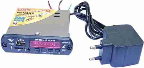 HSNAKE हसनà¥à¤ Mini Magic MP-3 PLAYER 6283 IC Amplifier with 220V to 12V Adapter 20 W AV पावर à¤à¤®à¥à¤ªà¤²à¥à¤«à¤¾à¤¯à¤° (सिलà¥à¤µà¤°) - Image 2