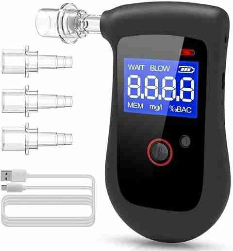 Alcobreath Portable Digital Alcohol Tester | Rechargeable Breathalyzer ...