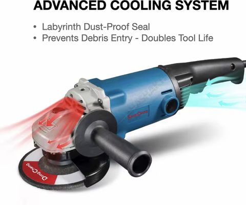 Dongcheng DSM02-125B 1200W 5-inch Angle Grinder with 2 Wheels - Image 8