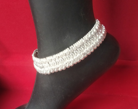 fashion jewlery Gota chandi heavy nut payal Silver Anklet Price in