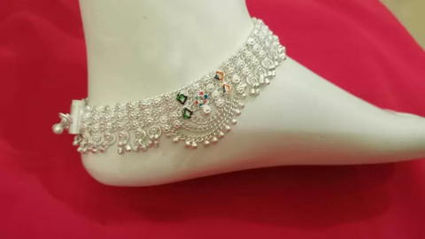 Dulhan New Heavy Payal Design Heavy Gota Chandi Whit Metail Bridal