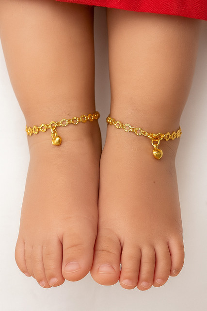 SMARNN (0-12 years) Gold Plated Anklet set Payal Pajeb Paaje for