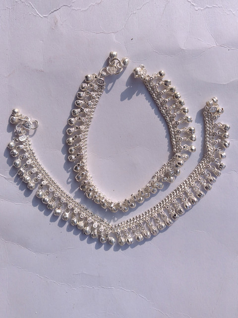 Shacollection Gota Chandi silver designer Payal Silver Anklet