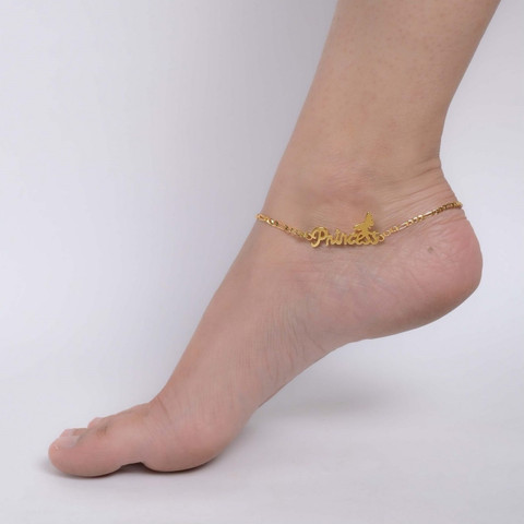 THANU'S CRAFT Gold Princess Design Adjustable Stone leg ankle Chain Anklet  Bracelet Payal for Metal Anklet