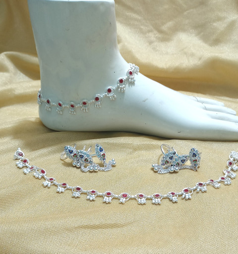 Siya Creation Pure gota chandi Challi payal bichiya Alloy