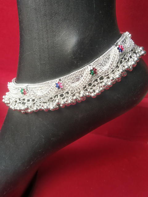 Minkiya Flower Gota Chandi Bridal anklet Alloy Anklet Price in