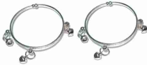 DHASRAM New born baby anklets,Silver Coated anklets for baby-1
