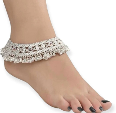 Decorationmanu Gota Chandi Royal Look Double Ghungroo Payal