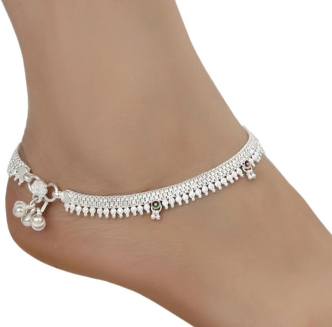 Cntzk pure gota chandi silver coted women girls gota chandi payal