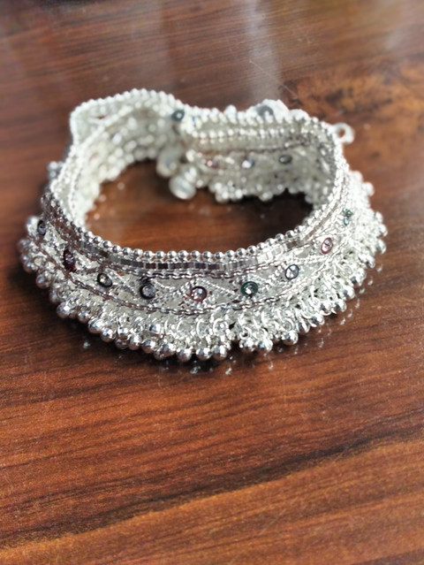 Design Buy Online Silver Payal Jewelry Antique German Oxidised - Main Image