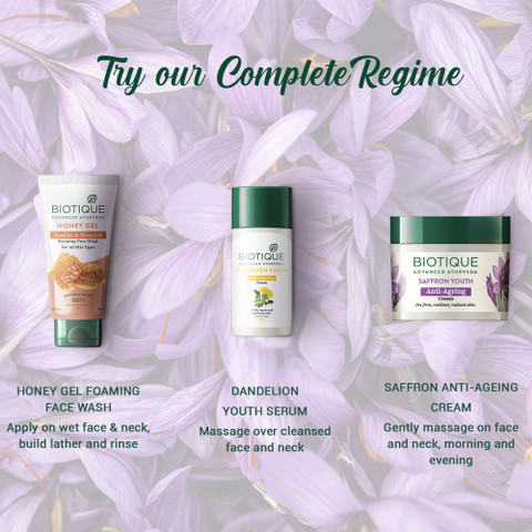 BIOTIQUE Saffron Youth Anti-Ageing Cream Reduces fine lines