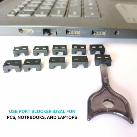 USB Port Blockers TE 10-Pack Locks with Key, Removable Type-A USB ...