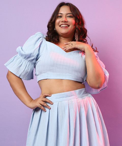 Instafab Plus Top Skirt Co-ords Set