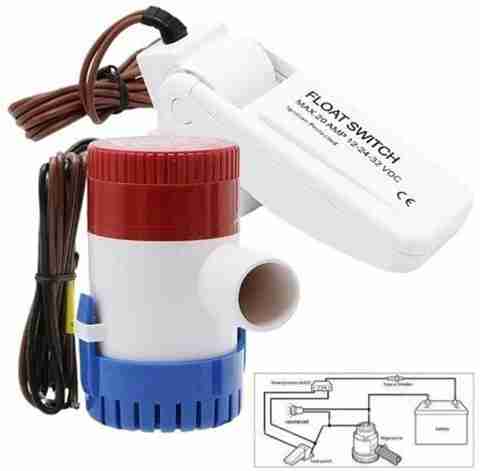 FLOJOY 12V 1100 GPH Boat Bilge Water Pump and Automatic Float Switch ...