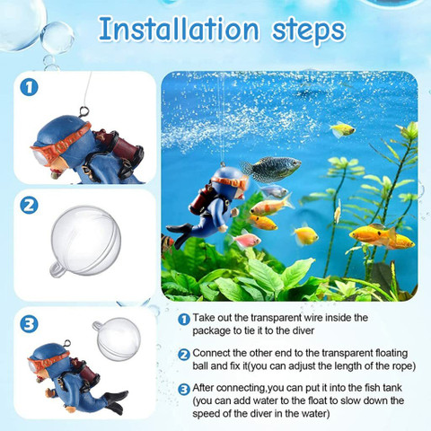 VAYINATO Pcs Floating Cute Little Diver Fish Playmate Aquarium
