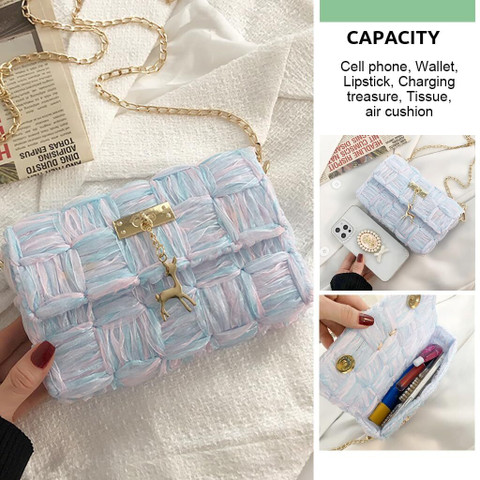 HASTHIP DIY Crochet Bag Kit Plastic Mesh Canvas Yarn Crafting Set