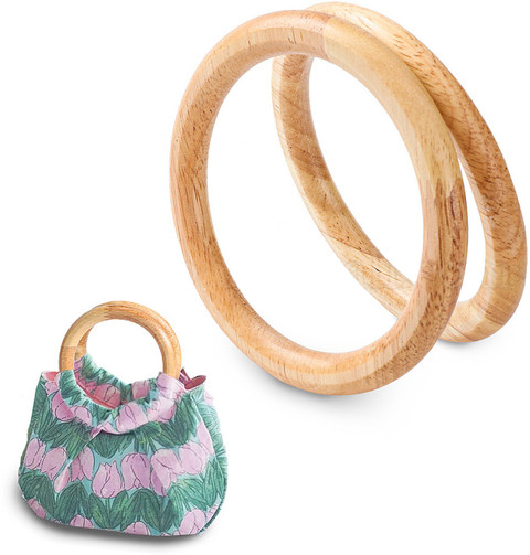 Aakriti Purse Handles Wooden Round Bag Handle Bag Handle for - Main Image