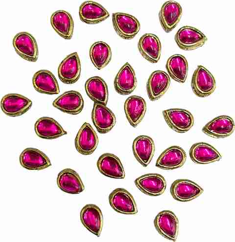 Magenta Color 5x8MM Tear Drop Shape Kundan Stones for Craft