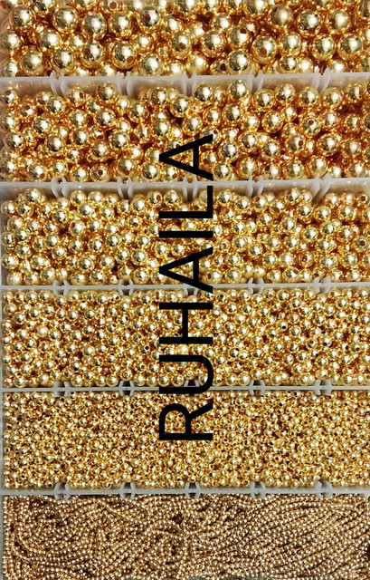 RUHAILA SIZE MM GOLDEN PLASTIC BEADS FOR