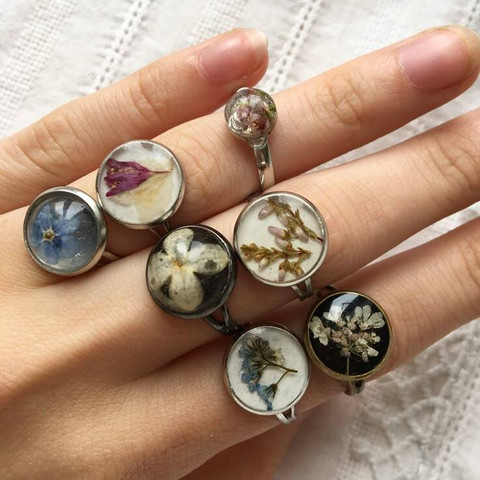 Revees Clive Adjustable Blank Rings Base for Resin Art, 20 Pieces Silver