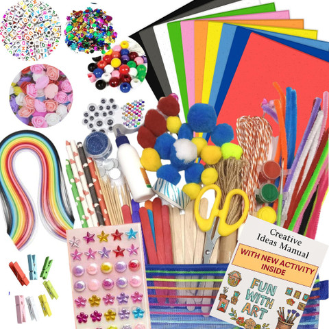 Brijsun Ultimate 100+ Pcs DIY Craft Kit for Kids Art Craft